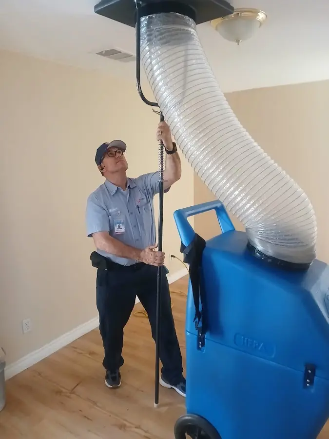 HVAC Installation technician using HEPA equipment in Walnut Park